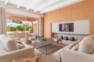 Luminous poolsides surrounded by cozy, tranquil greenery in Ses Salines